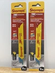 Lot X2 Starrett 3X Power Bi Metal 14T B614-2 6" 152MM Reciprocating Saw Blade. Fixed Price $12.00.