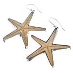 925 Sterling Silver Big Starfish Resin Earrings, 1 5/8". Fixed Price $51.95.