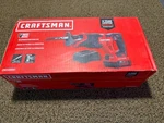 Craftsman V20 CMCS300M1 Reciprocating Saw Kit, 4AH Battery W/ Charger & Blades. Fixed Price $89.99.