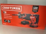 Craftsman V20 CMCS300M1 Reciprocating Saw Kit 4AH Battery Charger Blades. Fixed Price $89.99.
