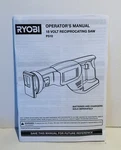 Oem Ryobi Operator's Manual 18 Volt Reciprocating Saw P510 New. Fixed Price $10.88.