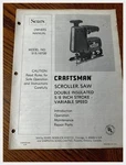 Craftsman Scroller Manual Sears 315.10720 Model 1975 Sawing Plans. Fixed Price $12.99.