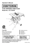 Owner's Manual & Parts List For Sears Craftsman 10 Table Saw - Model 137.415030. Fixed Price $19.95.
