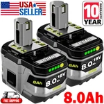 2PACK 8.0AH For Ryobi 18V Battery One Plus High Capacity P108 Lithium-ion P102. Fixed Price $33.80.