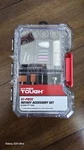 Hyper Tough 57-PIECE Rotary Accessory Set Tool Kit, Carrier Case, Compound. Fixed Price $19.95.