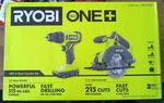 New Ryobi PCL1201K2 One+ 18V Cordless Drill / Driver & Circular Saw Tool Combo. Fixed Price $109.98.