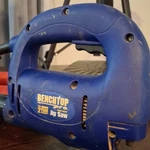 Benchtop Pro Jigsaw JS55CN Single Speed 3.2A Corded 120V Blue 55MM Cut. Fixed Price $23.00.