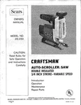 1978 Craftsman 315.17251 Saber Saw 3/4"-STROKE Vs Auto-scroller Instructions. Fixed Price $20.24.