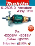 Makita 612806-0 Oem Armature Assy+ Fan & Bearings For 4300BV 4301BV Jigsaw. Fixed Price $79.95.