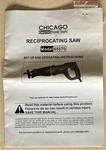 Chicago Reciprocating Saw Model 65570 Set Up & Operating Instructions. Fixed Price $7.50.