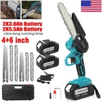 4+6" Electric Mini Chainsaw Cordless Handheld 2 Battery For Makita. Fixed Price $42.99.