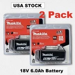 Genuine 2PACK Makita BL1860B-2 18V Lxt Lithium-ion 6.0 Ah Battery New Usa Ship. Fixed Price $106.00.