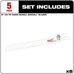 Milwaukee 48-00-5041 5PC 6" 4/6 Tpi Sawzall Blades. Fixed Price $15.99.