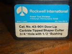 New Old Stock, Delta Rockwell Carbide Tipped Wood Shaper Cutter 43-901 Door Lip. Fixed Price $55.00.