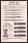 1924 Simonds Saw & Steel Co. Chicago Files Hard Edge Hack Blades Print. Fixed Price $33.27.