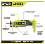 2025 Ryobi PCL540B One+ 18V Cordless Cut-out (tool Only). Fixed Price $39.95.