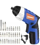 Sorako 3.6V Cordless Electric Screwdriver 6NM, Rechargeable 1.3AH Li-ion Battery. Fixed Price $12.92.