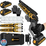 Jexugk 6" Mini Chainsaw CORDLESS,2 2.0AH Battery Brushless Elec. Fixed Price $64.99.