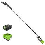 Greenworks 80V 10" Cordless Pole Saw PS80L210, W/ 2AH Battery And Rapid Charger. Fixed Price $223.99.