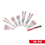 Milwaukee 49-22-1216D Sawzall Blade Set 16PC W/9" Torc Nitru. Fixed Price $39.99.
