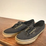Vans Authentic Black Gum Low Top Lace Up Canvas Sneakers Rubber Outsole. Fixed Price $30.00.