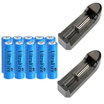 10PCS 14500 Battery 3.7V Ultra 1800MAH Fire Li-ion Rechargeable +2PC Charger. Fixed Price $14.55.