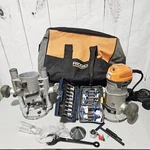 Rigid R29001 Router W/fixed & Plunge Bases, Bag And Accessories. Fixed Price $110.99.