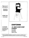 1987 Craftsman 113.24350 12" Band Saw/sander Owners Manual Instructions. Fixed Price $20.24.