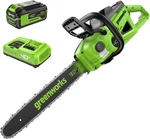 Greenworks 40V 18" Brushless Cordless Chainsaw, 5.0AH Battery And Charger Includ. Fixed Price $262.50.