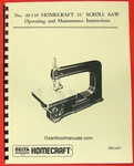 Homecraft Delta 40-110 16" Jig-scroll Saw Owners Instruction Parts Manual 0363. Fixed Price $17.50.