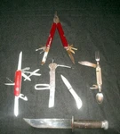 6 Knives Multi-tool Swiss Army Yachts Mans Bone Handle Robert Halle K-bar Style. Fixed Price $39.99.