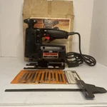 Sears Craftsman Scroller Saw, 5/8" Stroke, Variable Speed, 315.10721 Case Blades. Fixed Price $27.95.