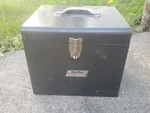 Vintage Wards Powr-kraft Empty Metal Power Tool Case Box # 8570 14X12X12". Fixed Price $36.50.