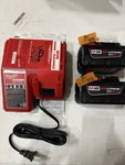 Milwaukee M18 Redlithium XC5.0 18V 5.0AH Li-ion Battery & Charger Kit Black. Fixed Price $125.99.