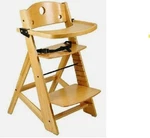 (2) Used Keekaroo Adjustable Height Right Infant Wood High-chairs (both). Fixed Price $200.00.