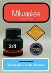 Milwaukee 49-66-6303 In. Shockwave Impact Duty 3/4" Drive Shallow Socket. Fixed Price $17.08.
