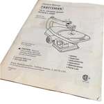 Craftsman 315.216360 Scroll Saw Owners Instruction Manual. Fixed Price $9.00.