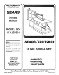 Craftsman 113.235501 Scroll Saw Owners Instruction Manual. Fixed Price $20.24.