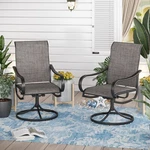 Set Of 2 Swivel Patio Dining Chairs High Back Metal Outdoor Furniture. Fixed Price $230.84.