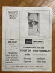 Deluxe Router Pantograph Operators Manual Fits 1978 Craftsman 3D 335.25187. Fixed Price $7.00.
