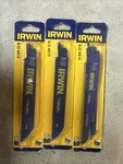 New Irwin Saw Blades 3PK (2PK Pn: 372606P5 1PK 372656P5). Fixed Price $22.00.