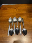 6 Pc Vtg Montgomery Ward Leaf Scroll Stainless Spoon Set Japan Mcm Retro. Fixed Price $21.77.