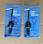 Two (2) Disston Hole Saw Mandrels, 7/16" Hex Shank. Fixed Price $9.00.