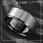 8/6MM Black Brushed Titanium Color Tungsten Ring Wedding Band Atop Men's Jewelry. Fixed Price $20.89.