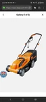 Lawnmaster 15" Electric Corded Mower - Black/orange (MEB1114K). Fixed Price $95.00.
